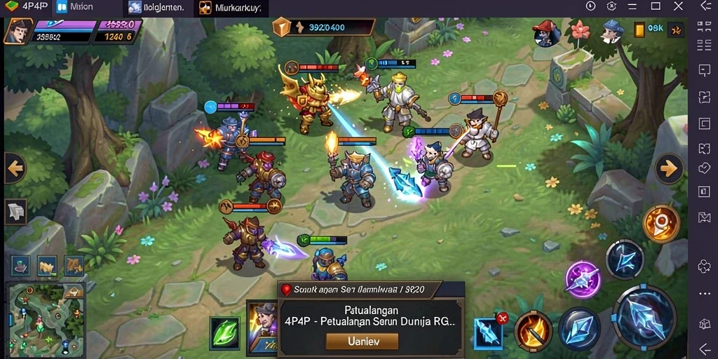 Tampilan gameplay RPG 4P4P yang penuh aksi dan strategi.