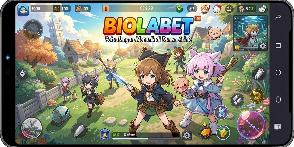 Screenshot BIOLABET yang menunjukkan aksi seru dalam permainan anime.