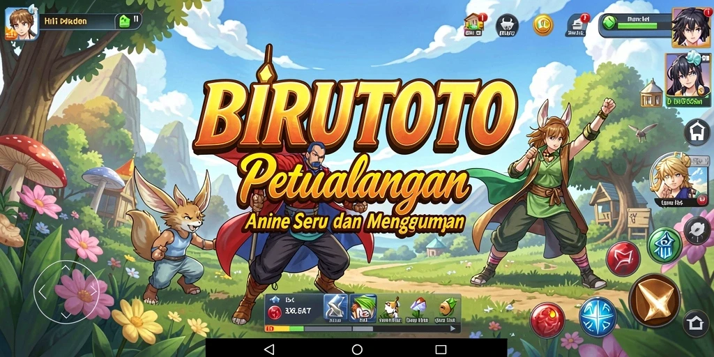 Tampilan gameplay menarik dari BIRUTOTO dengan karakter Anime.