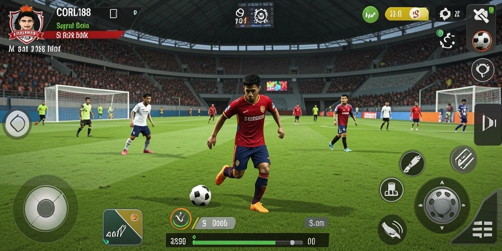 Gameplay menarik CORLA188 dengan aksi sepak bola yang seru.