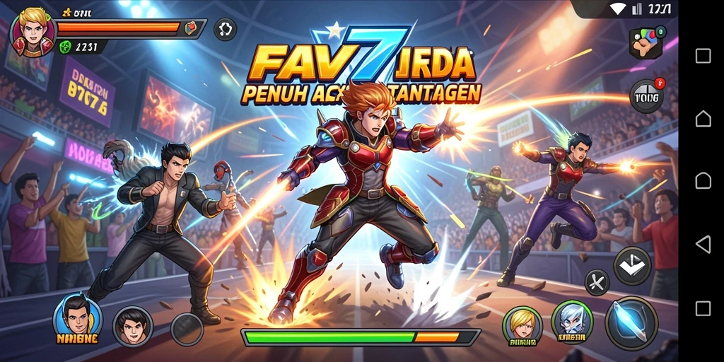 Screenshot gameplay FAV77 menunjukkan karakter melawan tantangan seru.