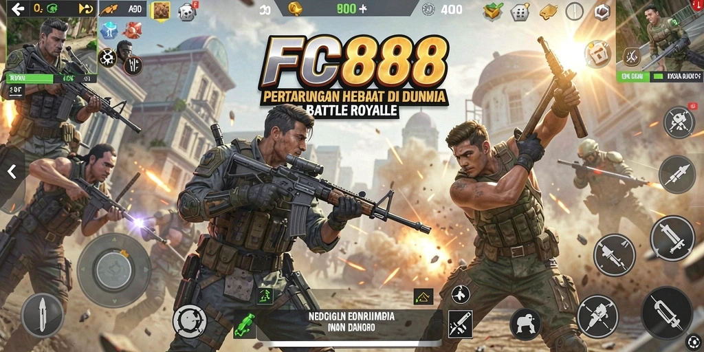 Screenshot menampilkan aksi seru dalam permainan Battle Royale.