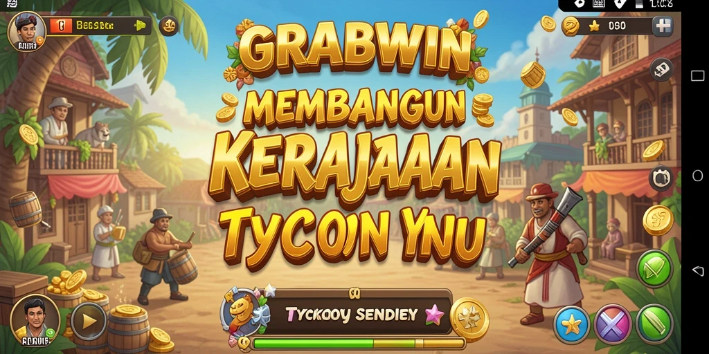 Gameplay menarik GRABWIN menampilkan strategi Tycoon yang seru.