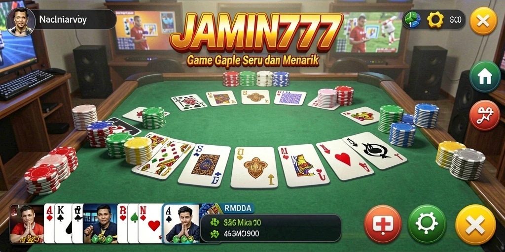 Tampilan gameplay seru JAMIN777 saat bermain Gaple dengan teman.