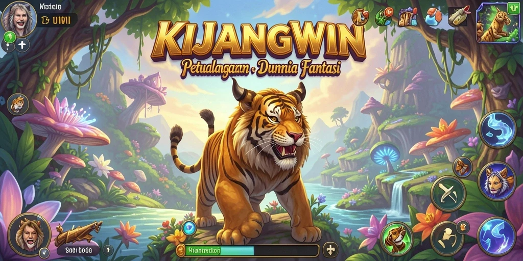 Screenshot gameplay KIJANGWIN menunjukkan petualangan yang menantang dan grafis yang memukau.