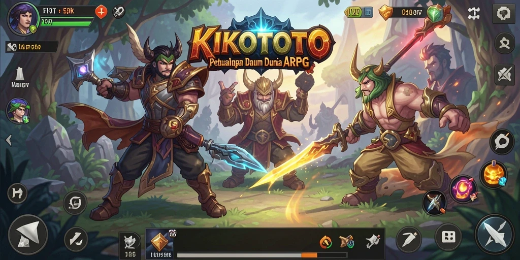 Tampilan gameplay seru KIKOTOTO dengan aksi bertempur yang intens.