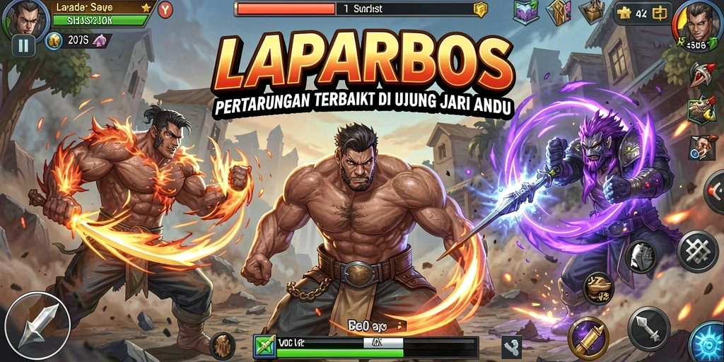 Tangkapan layar menunjukkan aksi bertarung seru di LAPARBOS.