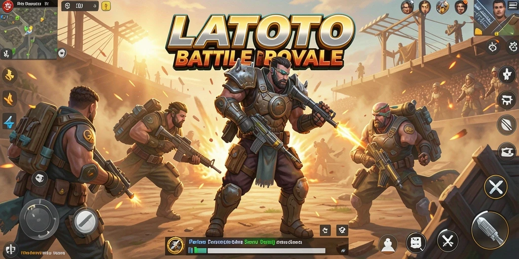 Tampilan seru dari gameplay LATOTO saat pertempuran intens.
