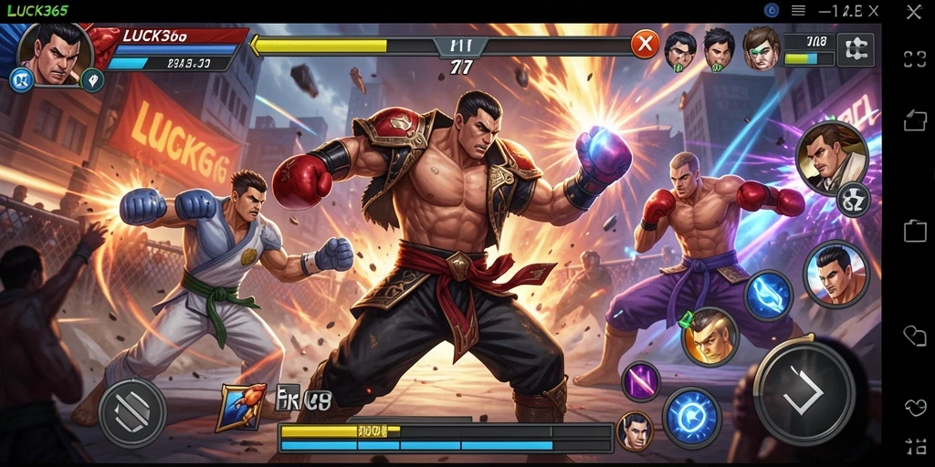 Gameplay seru LUCK365 dalam pertarungan Fighting.