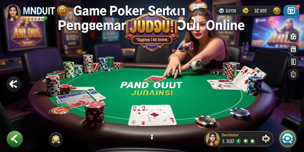 Screenshot gameplay MNDUIT yang menampilkan momen seru permainan poker.