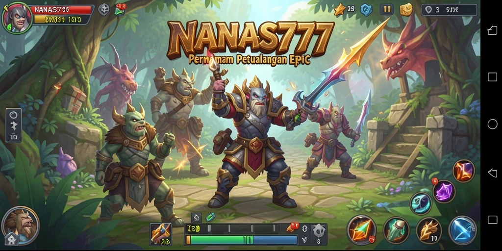 Screenshot dari gameplay <strong>NANAS777</strong> menunjukkan aksi pertempuran yang mendebarkan.