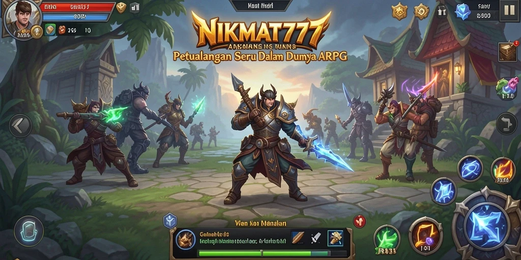 Tampilan gameplay NIKMAT777 dengan karakter dan pertarungan yang epic.