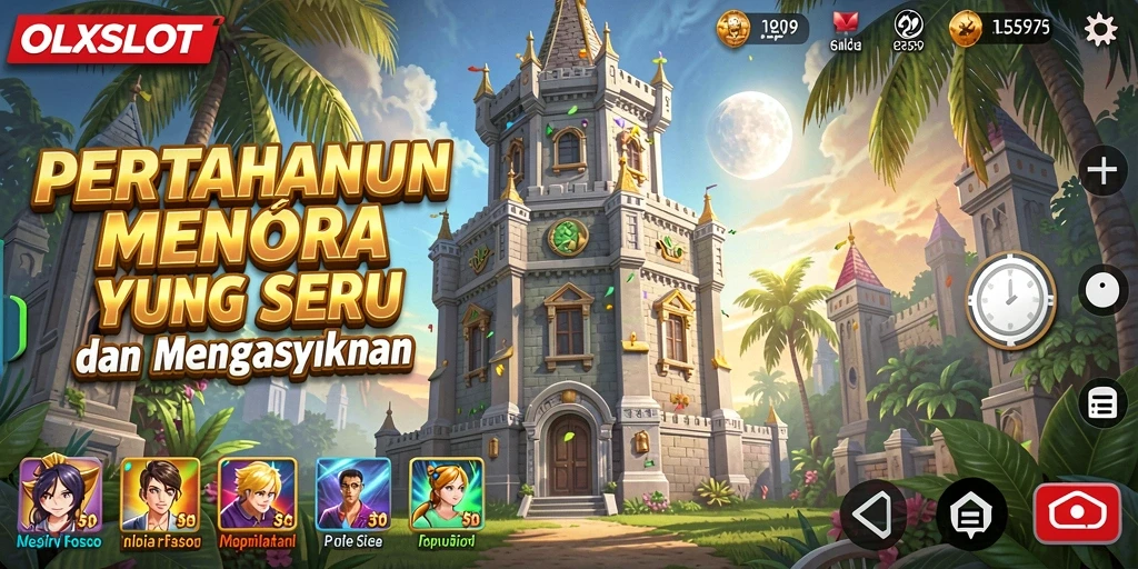 Tangkapan layar menampilkan pertarungan seru dalam game Tower Defense OLXSLOT.