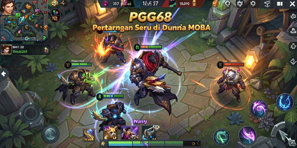 Tampilan gameplay seru dari PGG68 di arena MOBA.