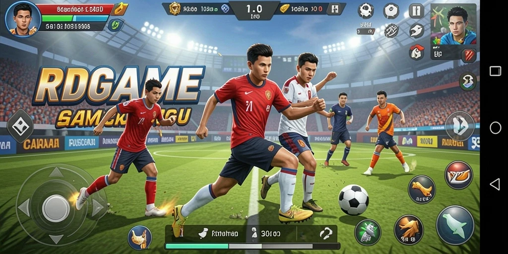 Tangkapan layar RPGAME menampilkan aksi seru dalam pertandingan olahraga.