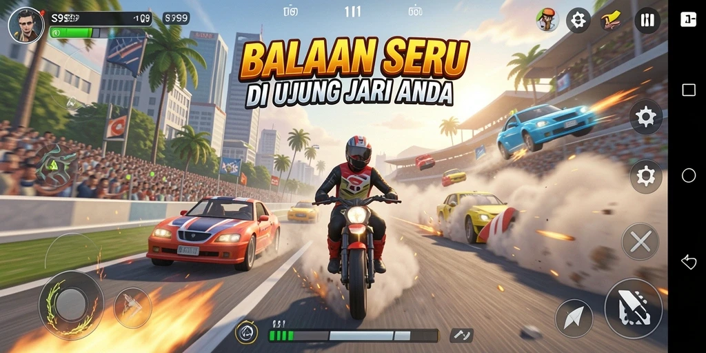 Gameplay menarik dari balapan S9S9 yang penuh aksi.
