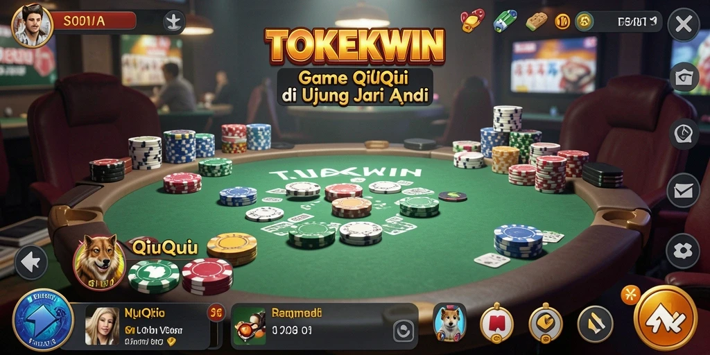 Tampilan menarik dari gameplay QiuQiu di TOKEKWIN.