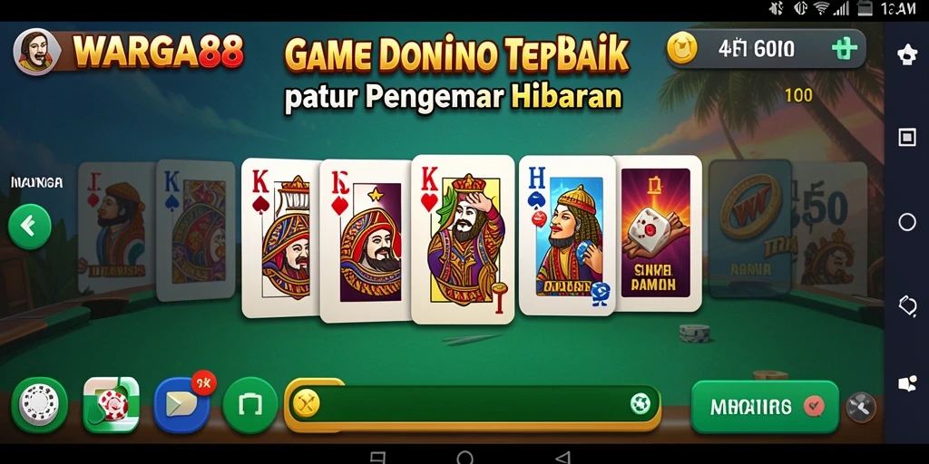 Tampilan gameplay Domino di WARGA88 yang seru dan mengasyikkan.