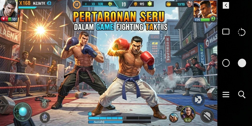 Tangkapan layar gameplay X168 dengan aksi pertarungan yang dramatis.